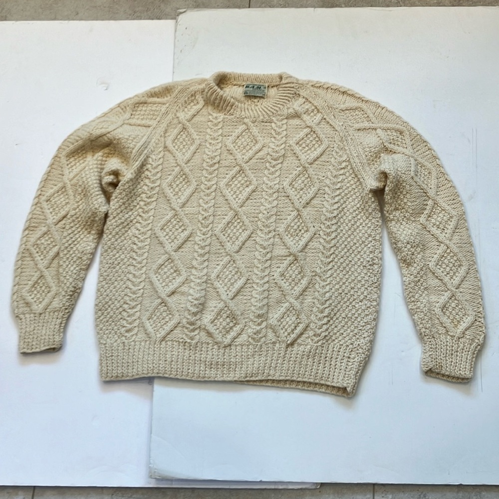 Hand knit Irish wool sweater